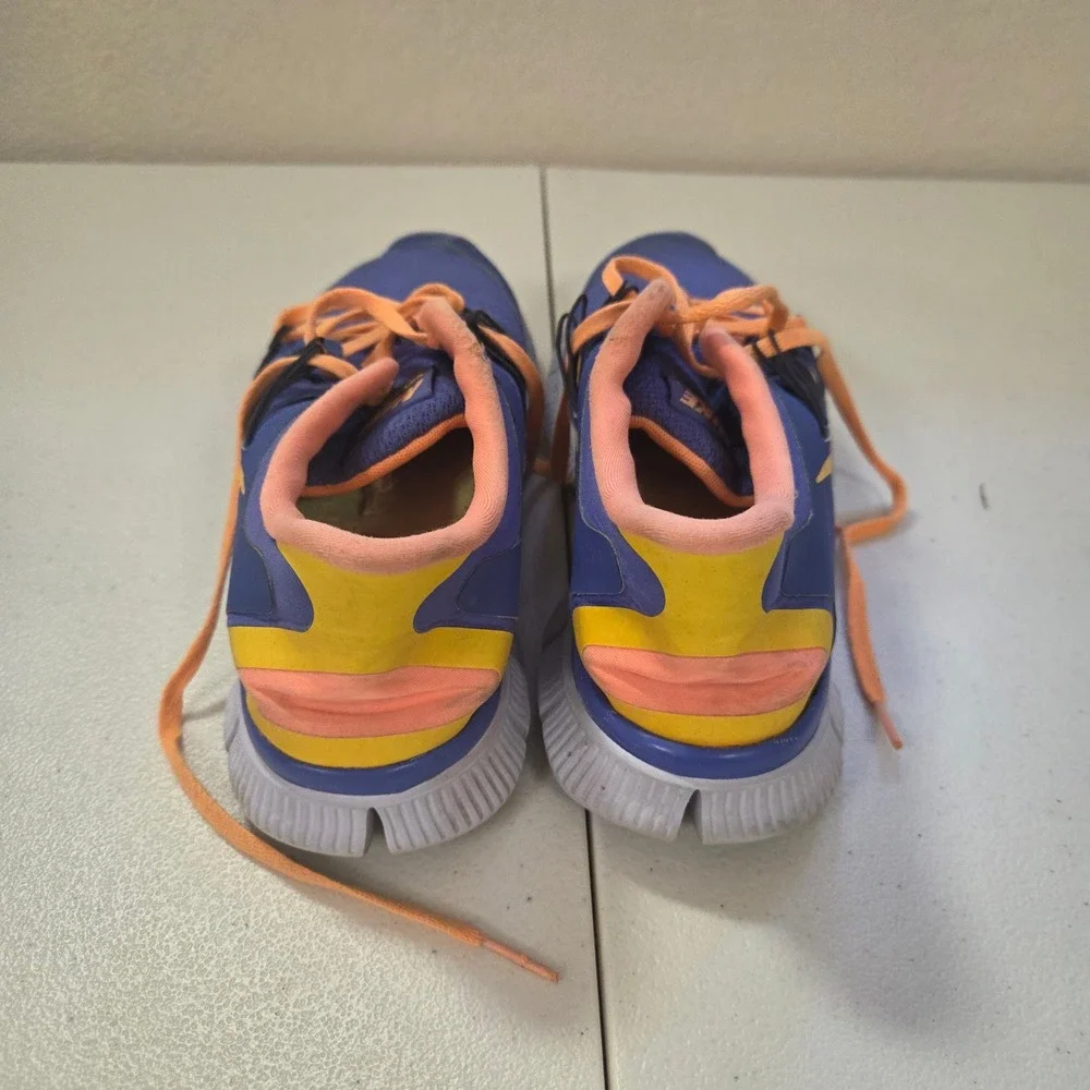 Nike Free Run 5.0 Running Shoes Blue Orange Youth Size 7Y US Women's 8.5‎